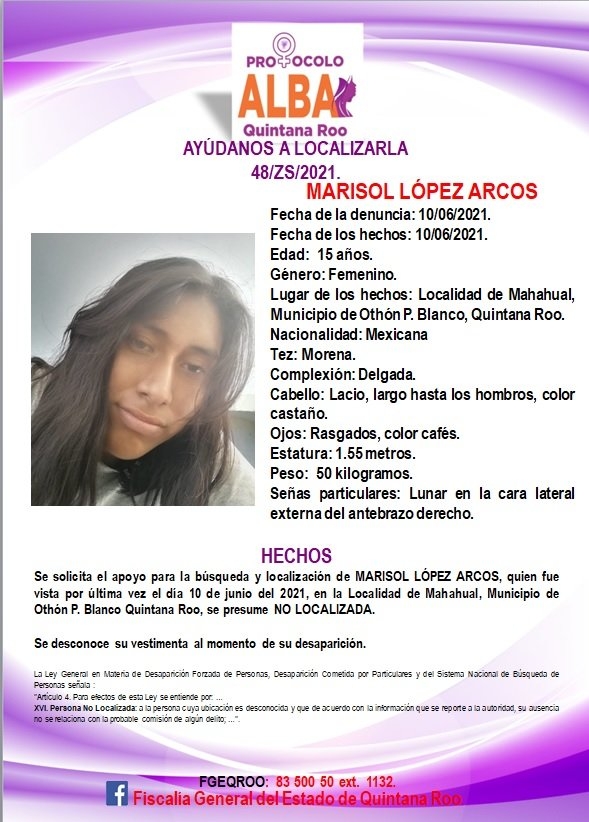 Marisol López Arcos, mujer desaparecida