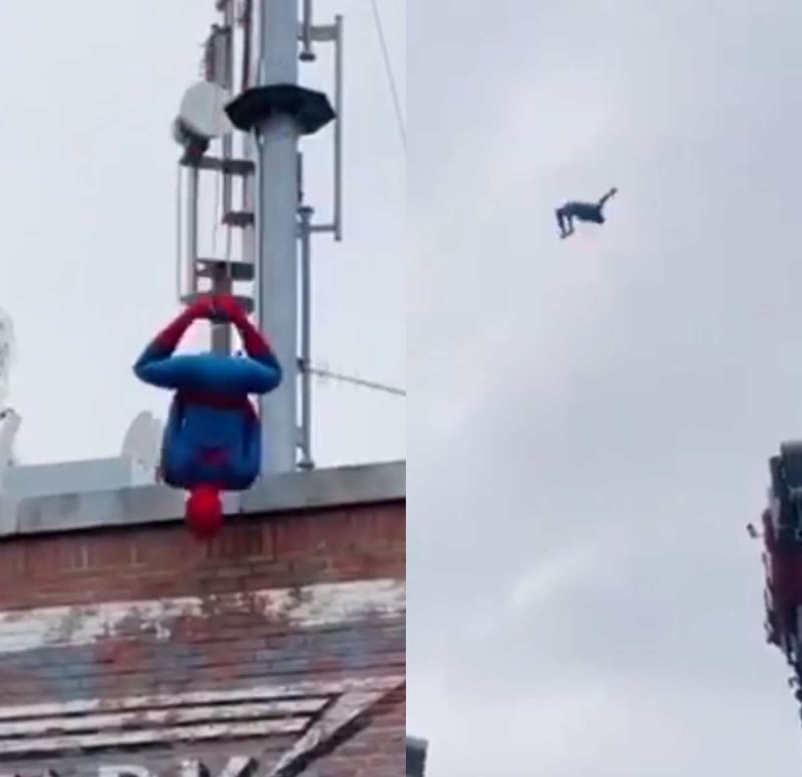 El hombre realizó diferentes acrobacias