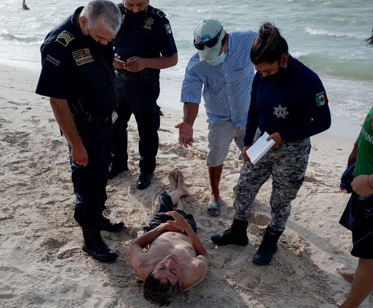 Pescador en estado de ebriedad intenta ahogarse en Chuburná, Yucatán