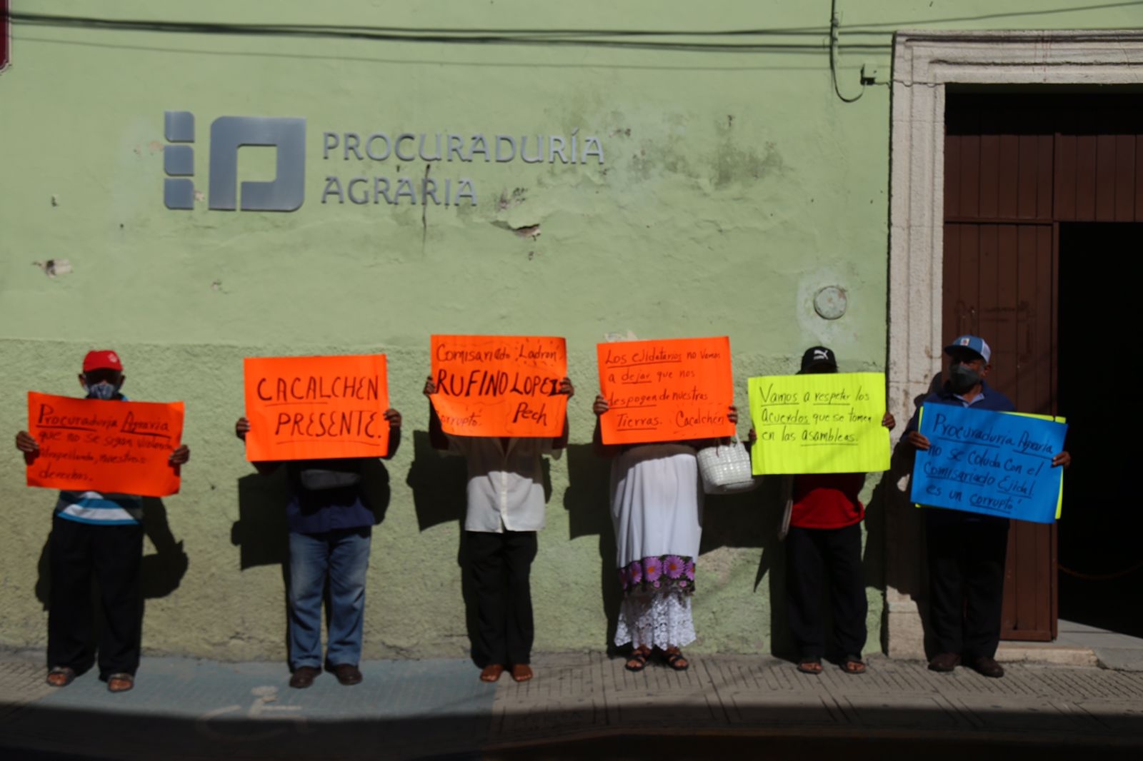 Ejidatarios de Cacalchén se manifiestan en la Procuraduría Agraria de Mérida