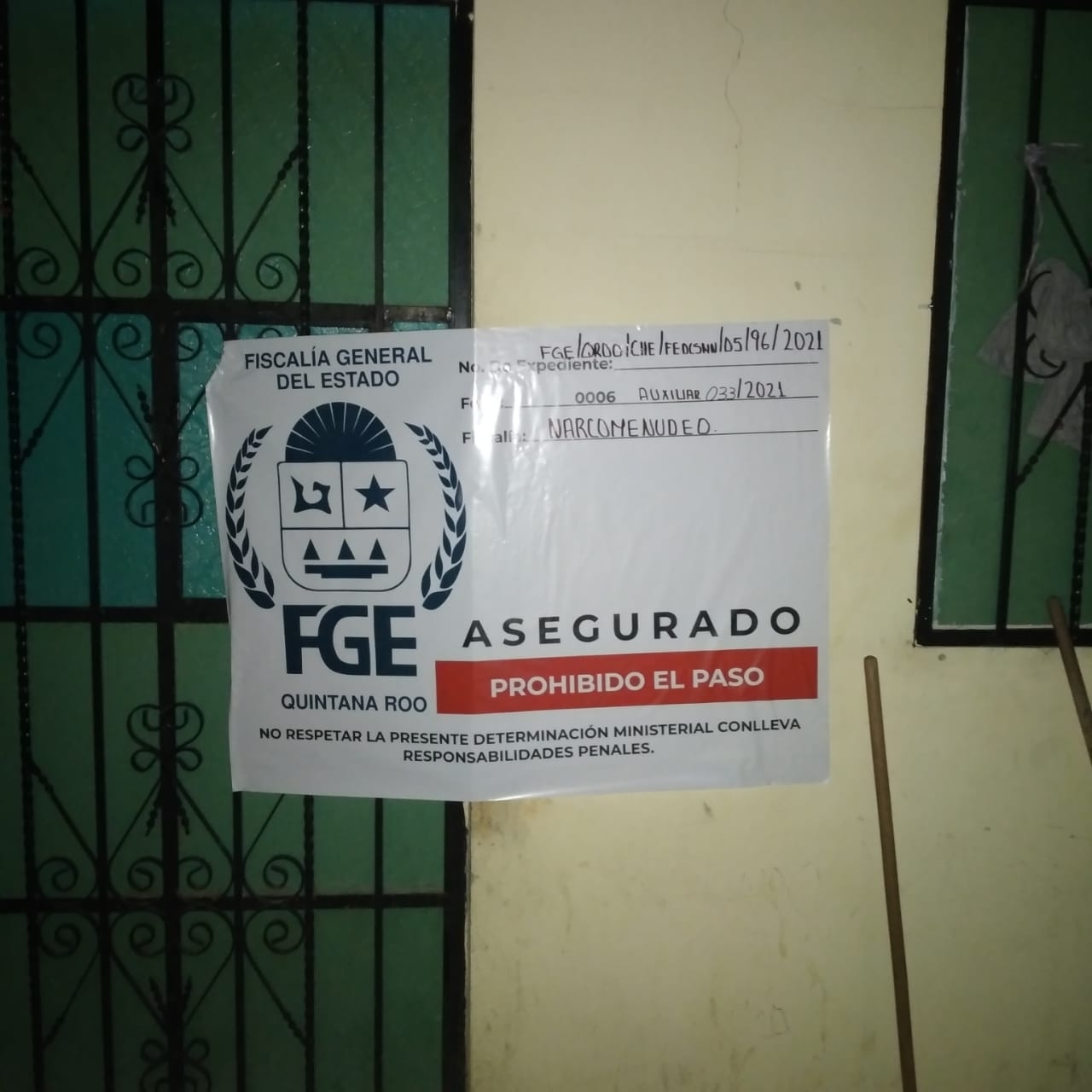 La casa en Felipe Carrillo Puerto quedó a disposición de la Fiscalía General de Quintana Roo y la Policía Estatal