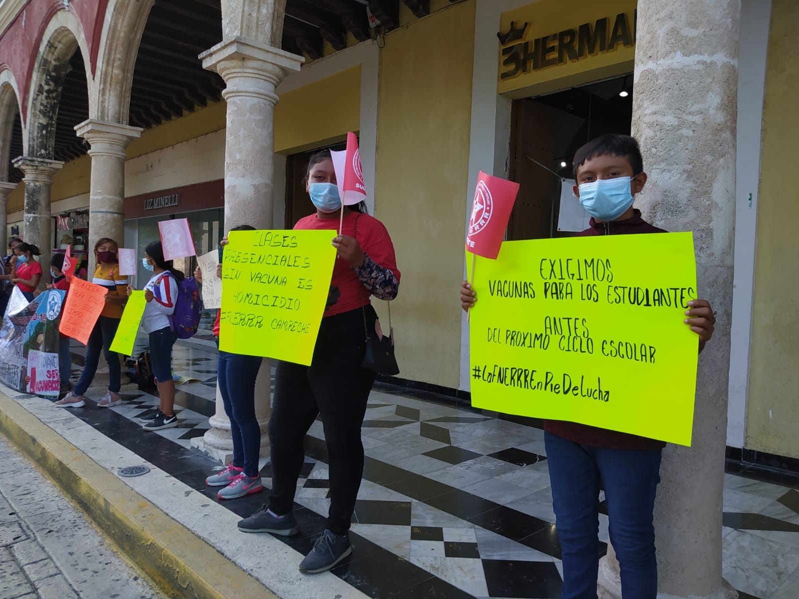 La manifestación se realizó en el  parque principal