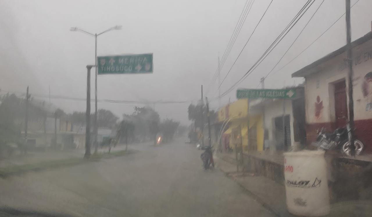 Fuertes lluvias ocasionan caída de arboles e inundaciones en José María Morelos: VIDEO