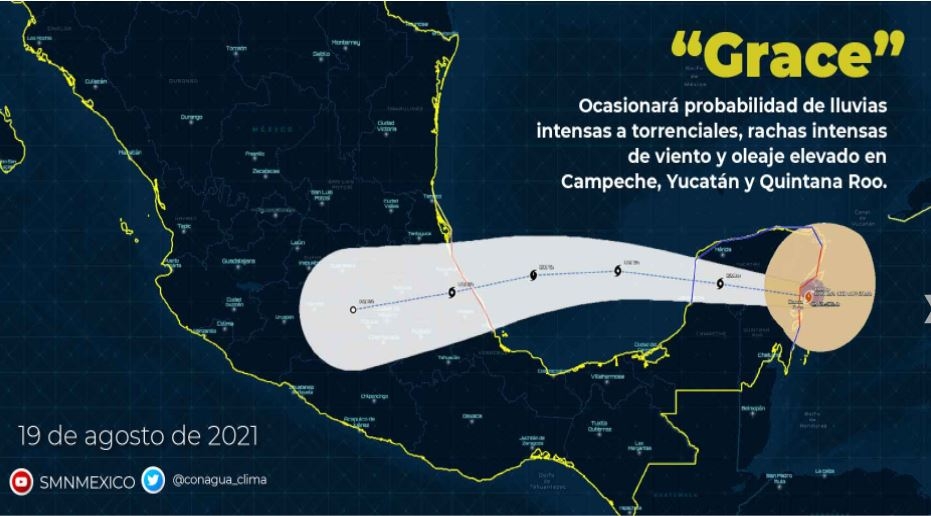 Tormenta Tropical Grace; ¿hacia dónde se dirige?: EN VIVO