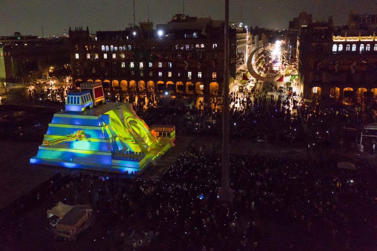 Así se ve el espectáculo de videomapping del Templo Mayor en el Zócalo de la CDMX: VIDEO