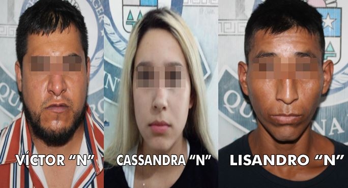 Autoridades realizan la detención de Víctor “N” alias “el cinco”, Cassandra “N” y Lisandro “N”