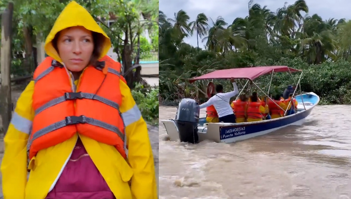 Alessandra Rosaldo y su hermana viven momentos de terror en Puerto Vallarta por el huracán Nora