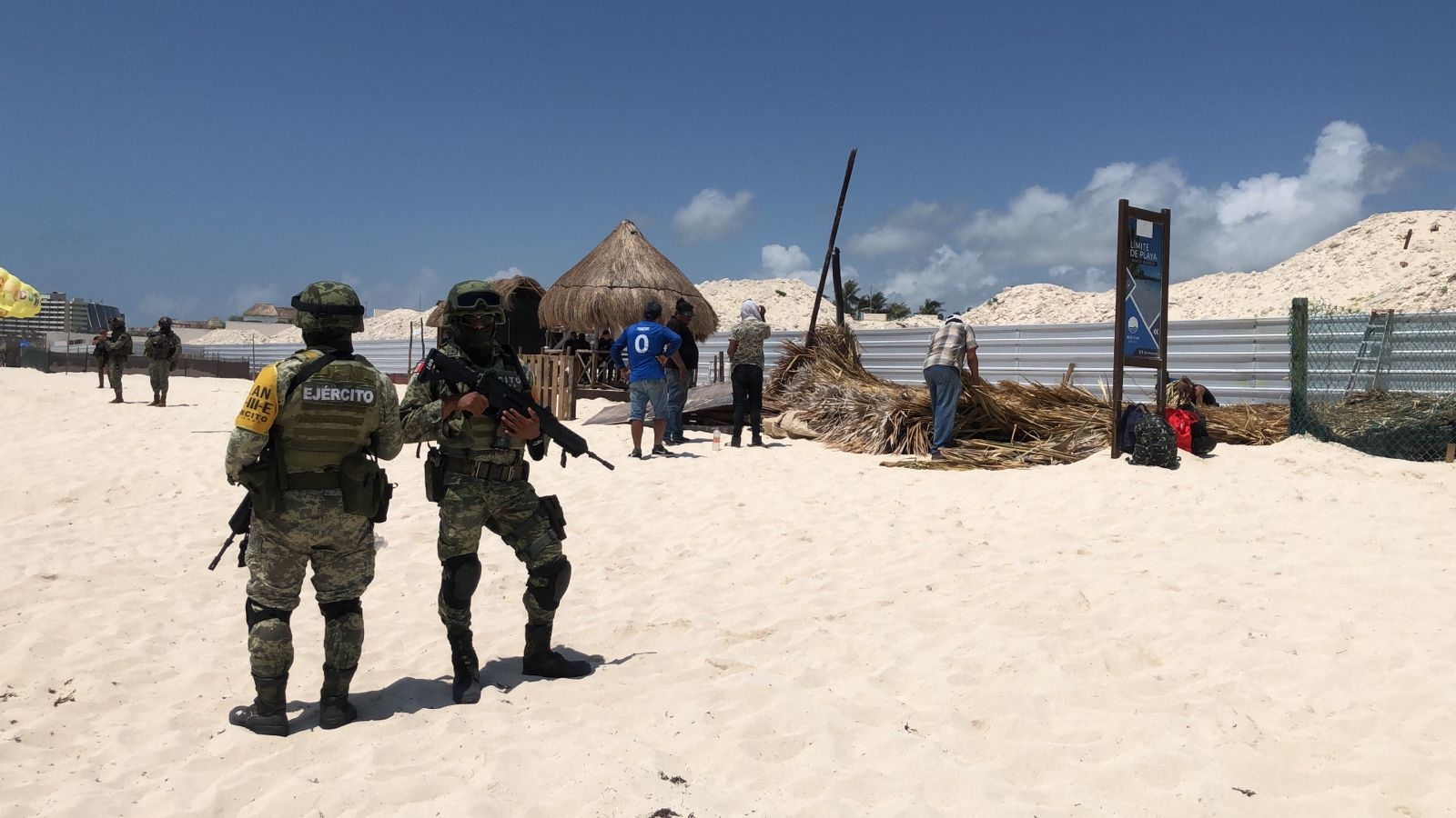 Los elementos de la Guardia Nacional trabajaron en conjunto con las autoridades policiacas para el operativo en la Zona Hotelera de Cancún