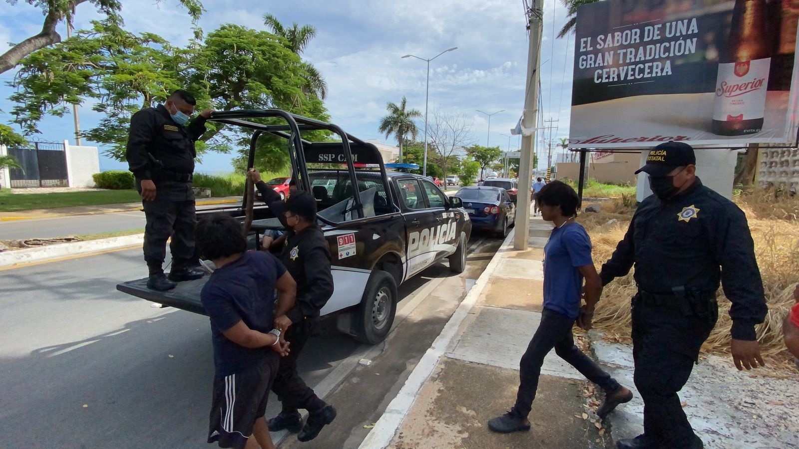 Detienen a banda de huachicoleros en la colonia Miramar, en Campeche