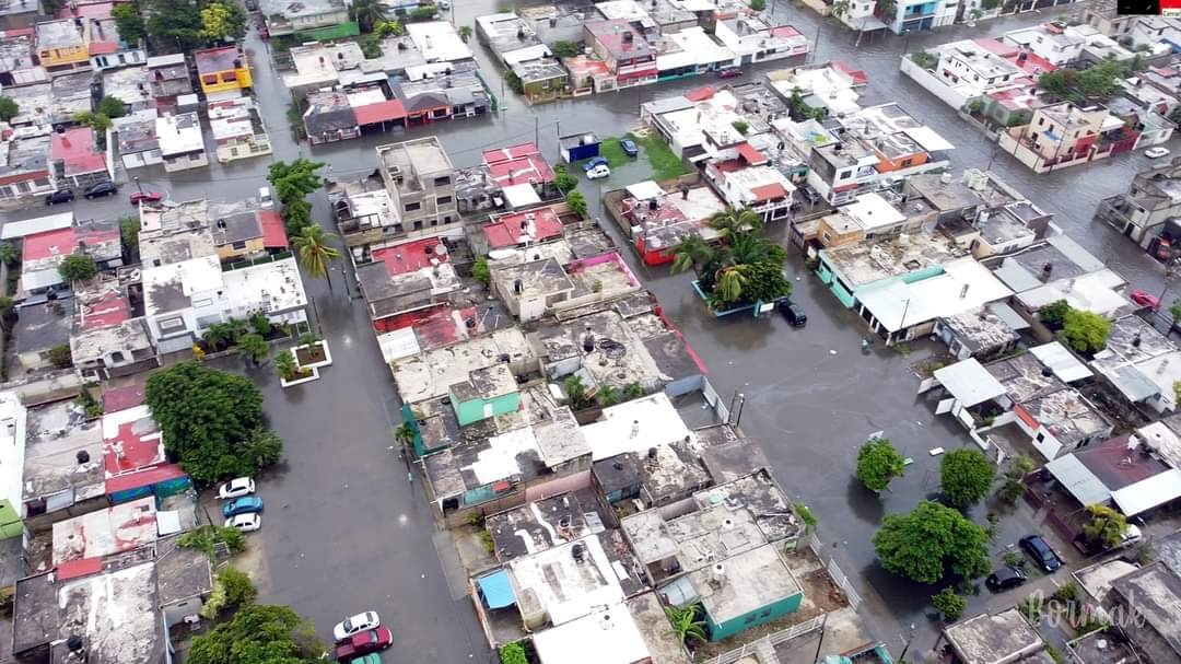 Imagen captada desde un Drone, por un vecino de la colonia Fidel Velázquez en Chetumal