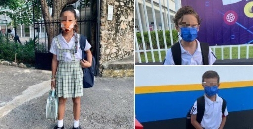 Los tres hijos del gobernador Mauricio Vila regresaron a las aulas tras varios meses de clases en línea