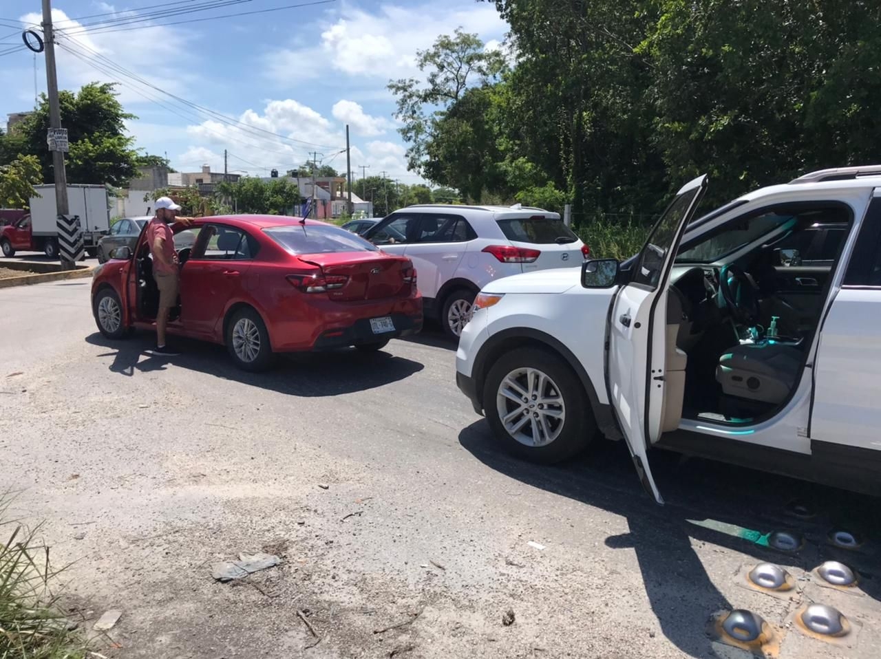 Los conductores llegaron a un acuerdo en el lugar del percance