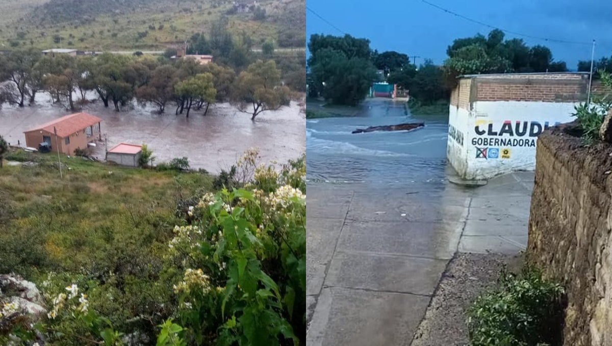 Aunque los daños no se han calculado, se reporta que el agua arrastró postes de electricidad y poco a poco sube el nivel. Foto:  Twitter @@california18com y @QueHaydeNews