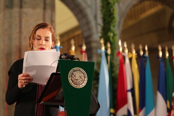 Beatriz Gutiérrez narró a los invitados la historia de Palacio Nacional