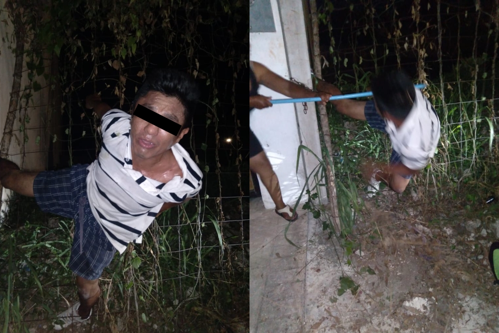 Los vecinos, con palos de escoba en mano, alcanzaron al hombre, quien huía luego de entrar a robar a una casa en Cozumel