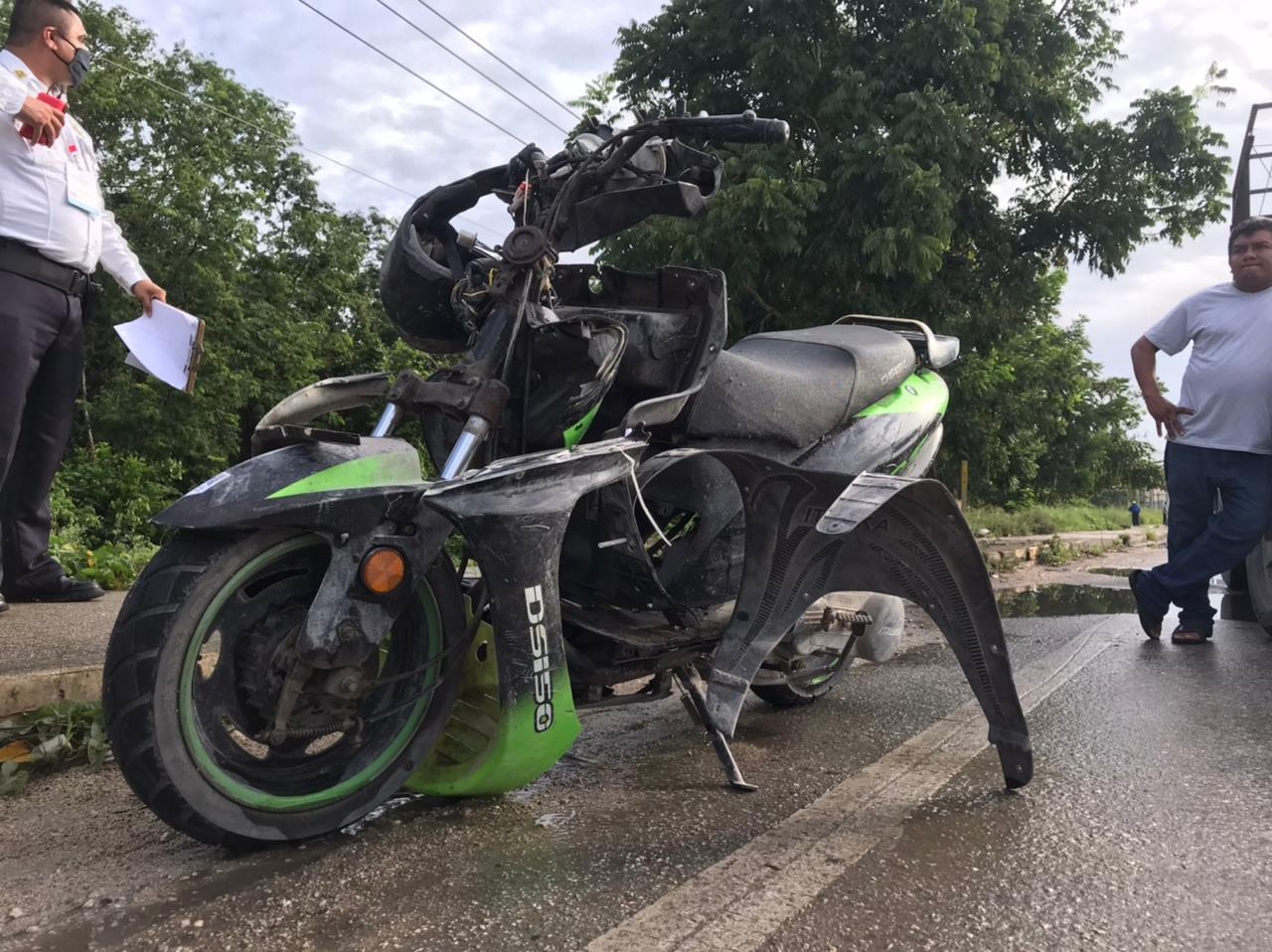 La motocicleta fue llevada a las instalaciones de la Secretaría de Seguridad Pública de Cancún