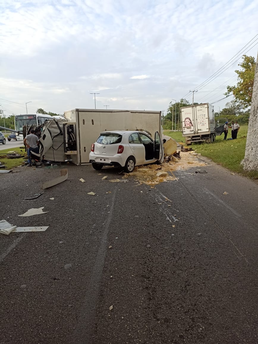 Tras la carambola una una persona resultó lesionada en el lugar del los hechos