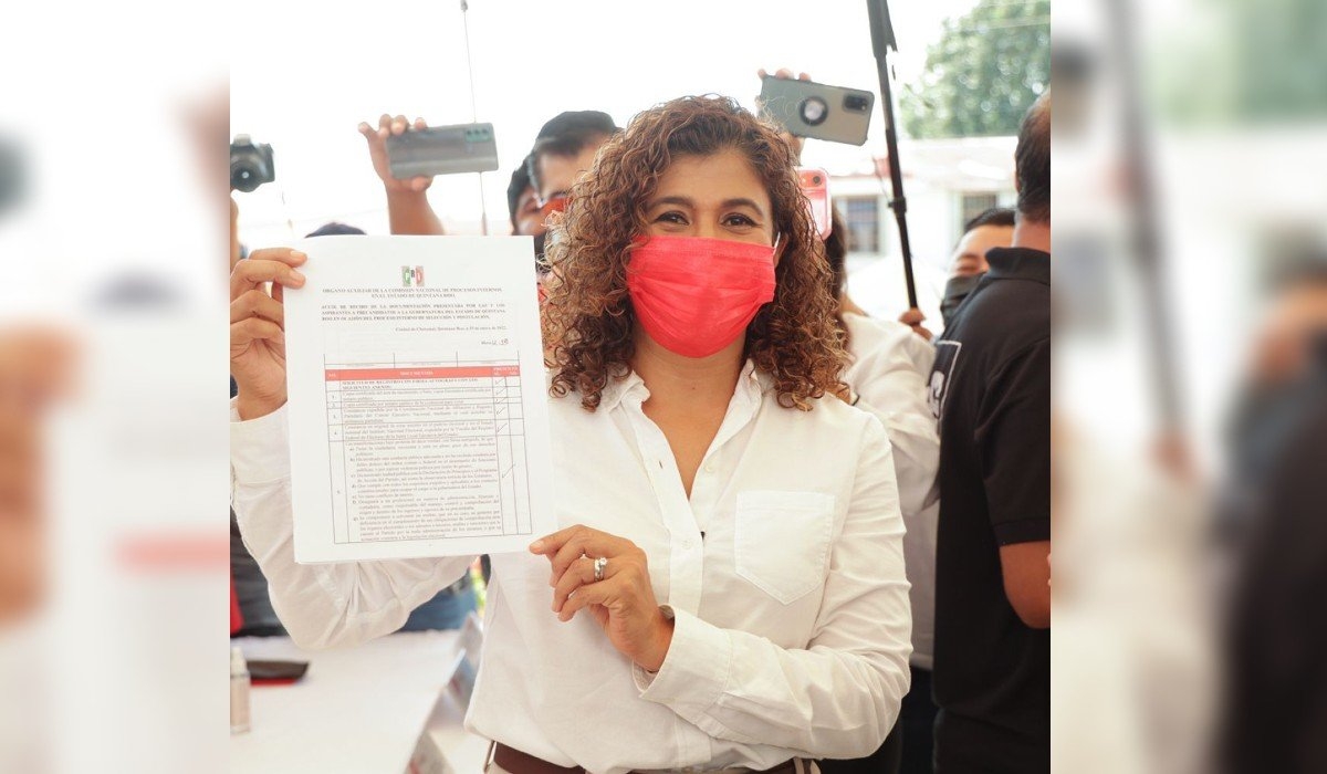 Leslie se registró como precandidata del PRI a la gubernatura de Quintana Roo