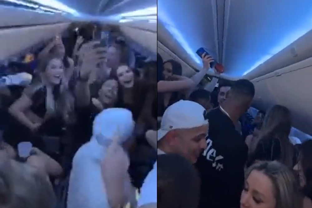 Una serie de video mostraron a jóvenes provenientes de Montreal, armando una fiesta en pleno vuelo con destino a Cancún