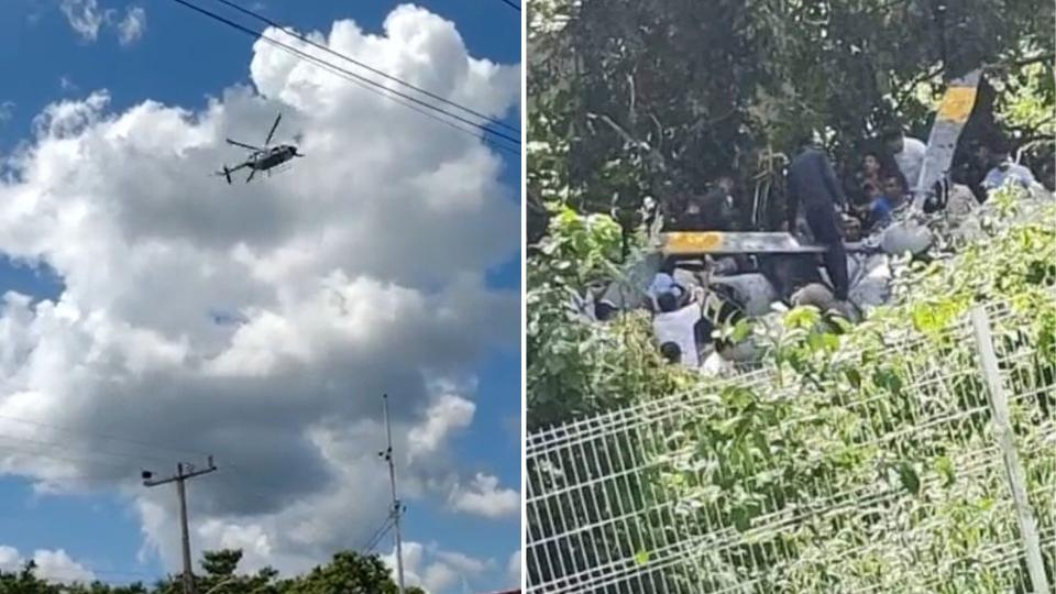 Un poblador de Centla grabó como la aeronave comenzó a girar sobre su eje y cayó al suelo