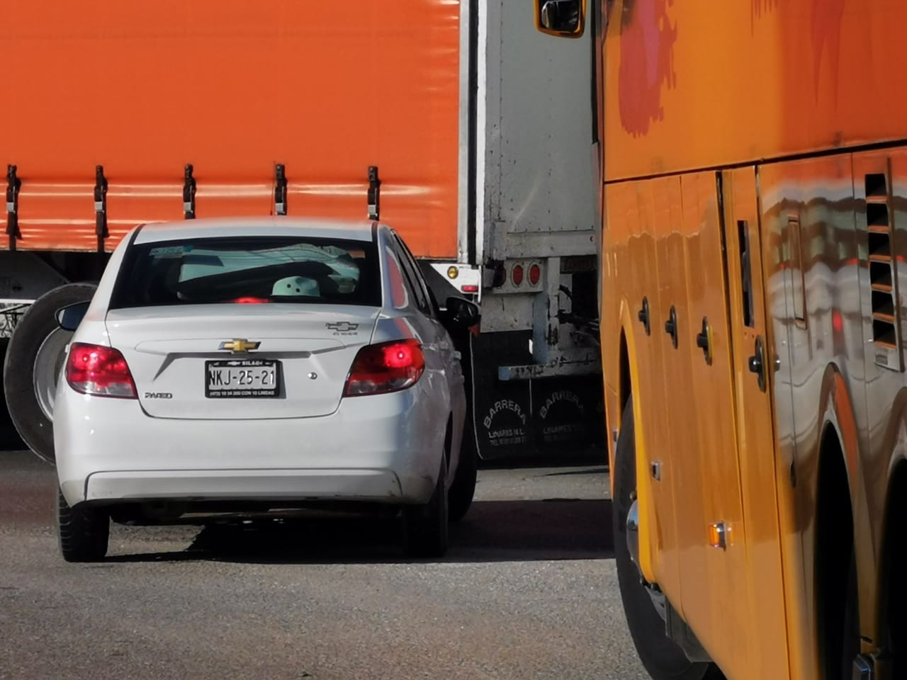 El accidente solamente dejó daños materiales