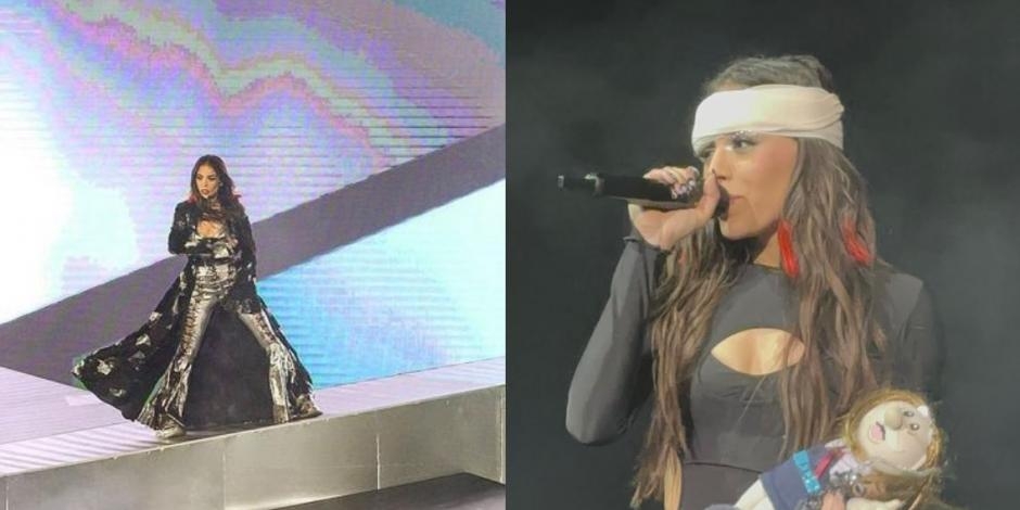 Danna Paola sufre accidente en pleno concierto y termina con la cabeza vendada: VIDEO