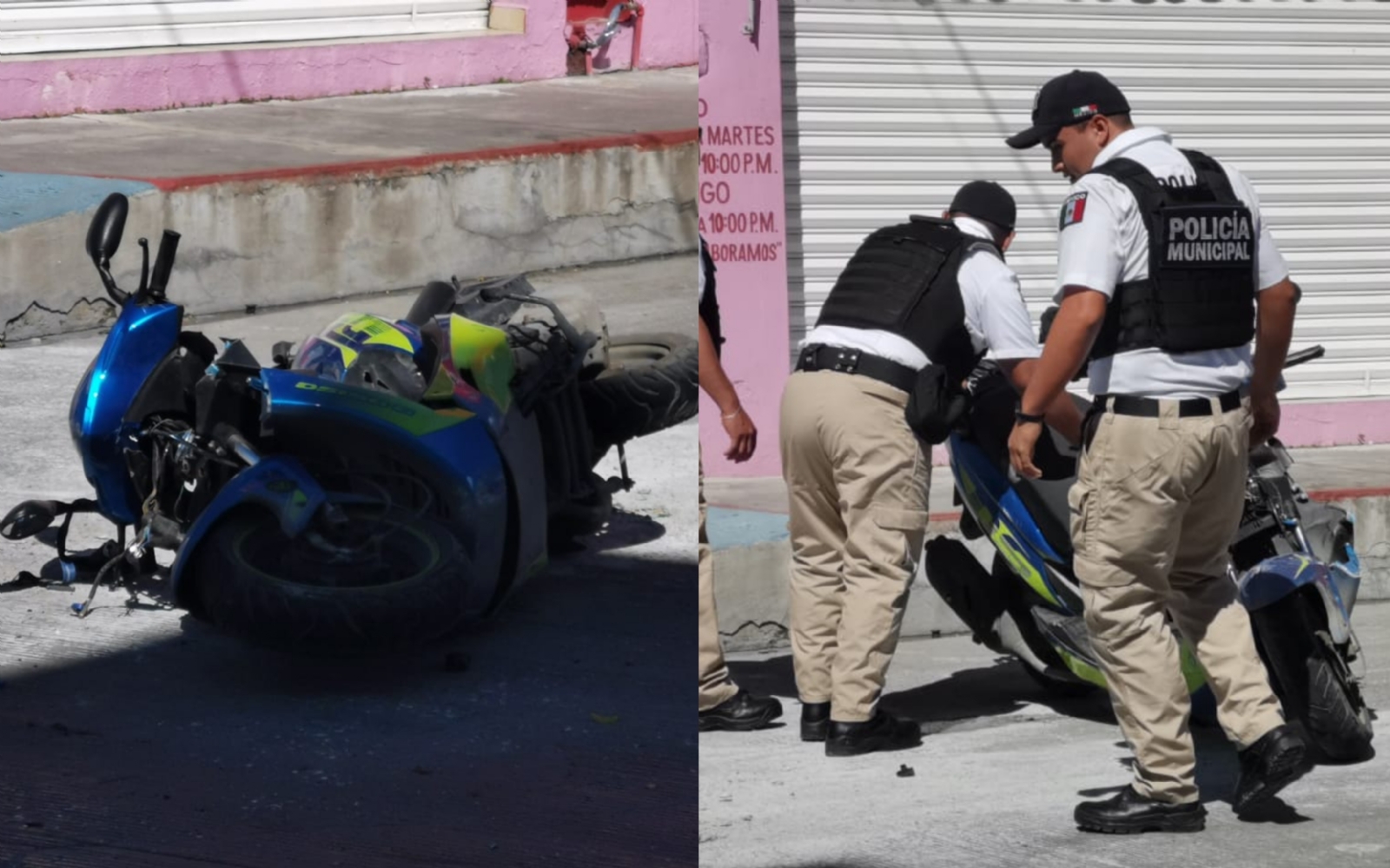 Tras el hecho, los pasajeros de la motocicleta resultaron con lesiones.