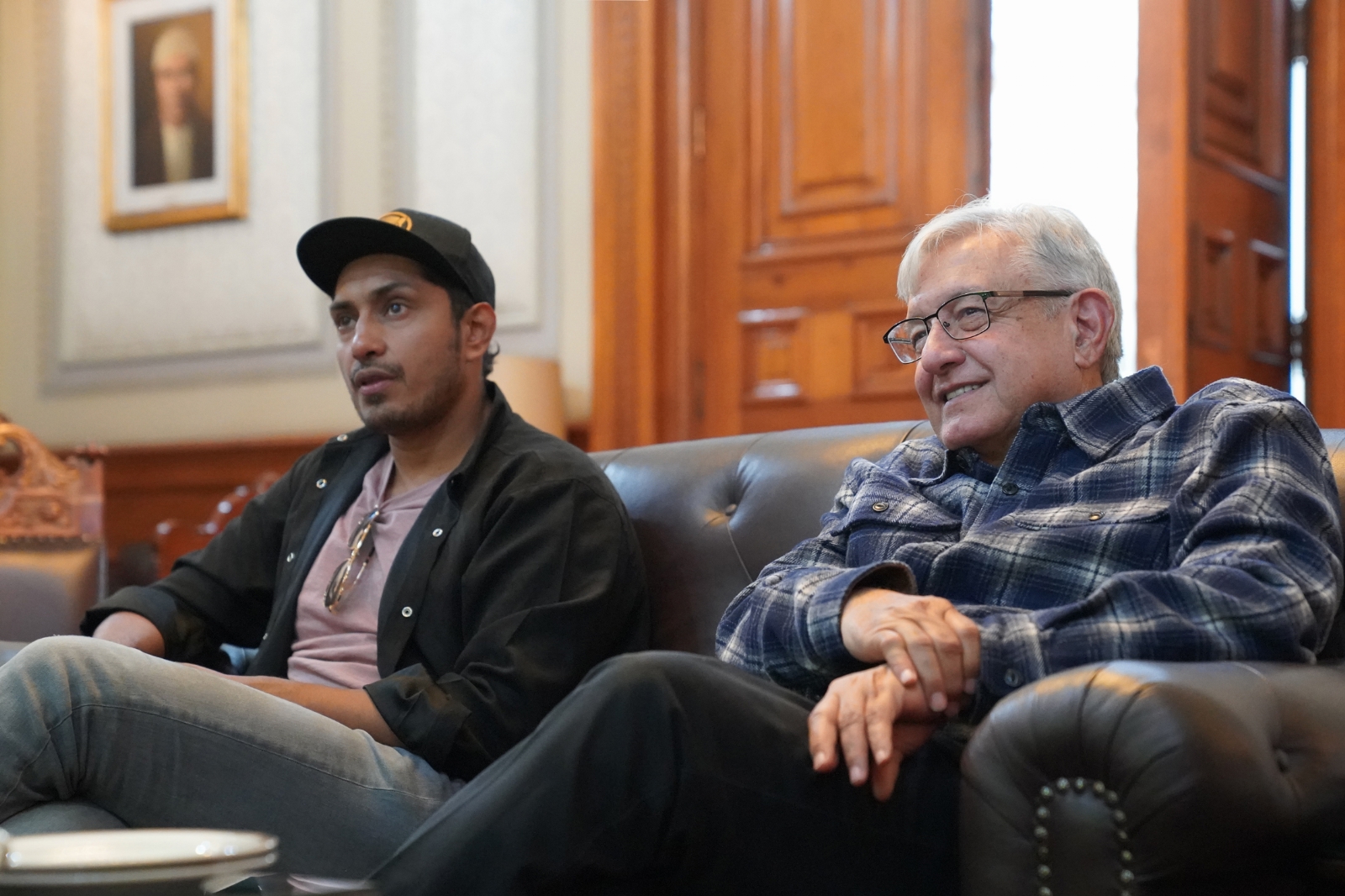 Tenoch Huerta acompañó a AMLO en Palacio Nacional para ver el partido de México vs Argentina