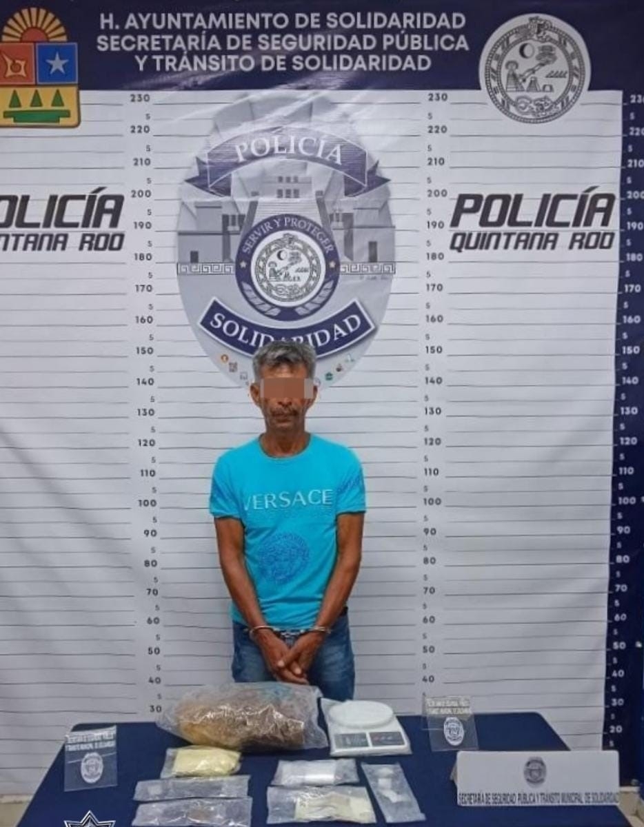 Detienen a sujeto por posesión de drogas en Playa del Carmen