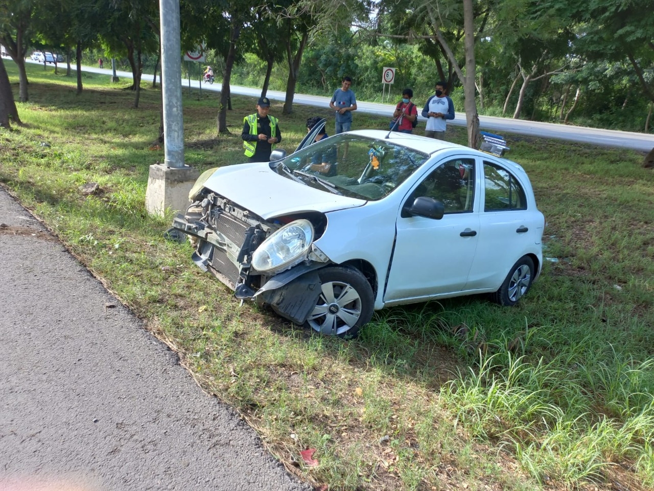 Una mancha de aceita sobre la cinta asfáltica causó el accidente