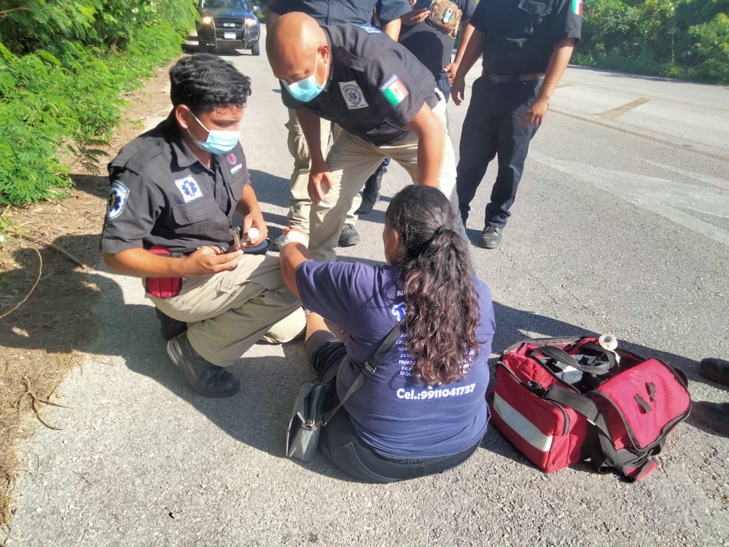 Trailero atropella a una motociclista en la carretera Izamal-Citilcum