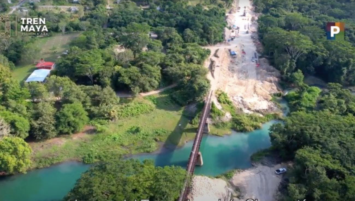 Tren Maya: Continúa la construcción de un viaducto sobre el río Champotón en Campeche