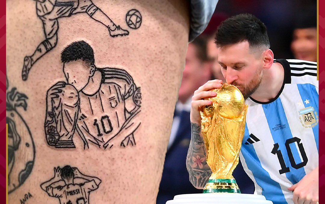 Cientos de fanáticos argentinos se han tatuado el rostro de Messi en el cuerpo tras la Copa del Mundo