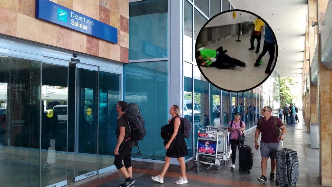 ¡Zafarrancho en el aeropuerto de Cancún! Trabajadores turísticos se agarran a golpes: VIDEO