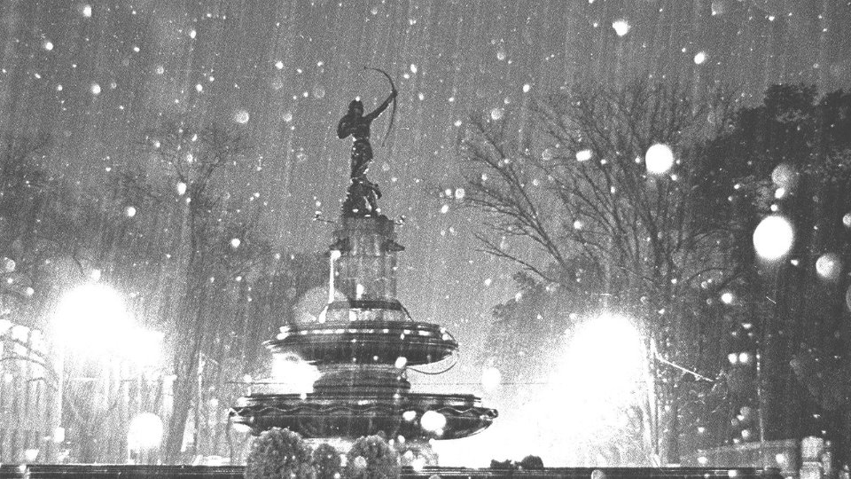 La nieve alcanzó los ocho centímetros de espesor