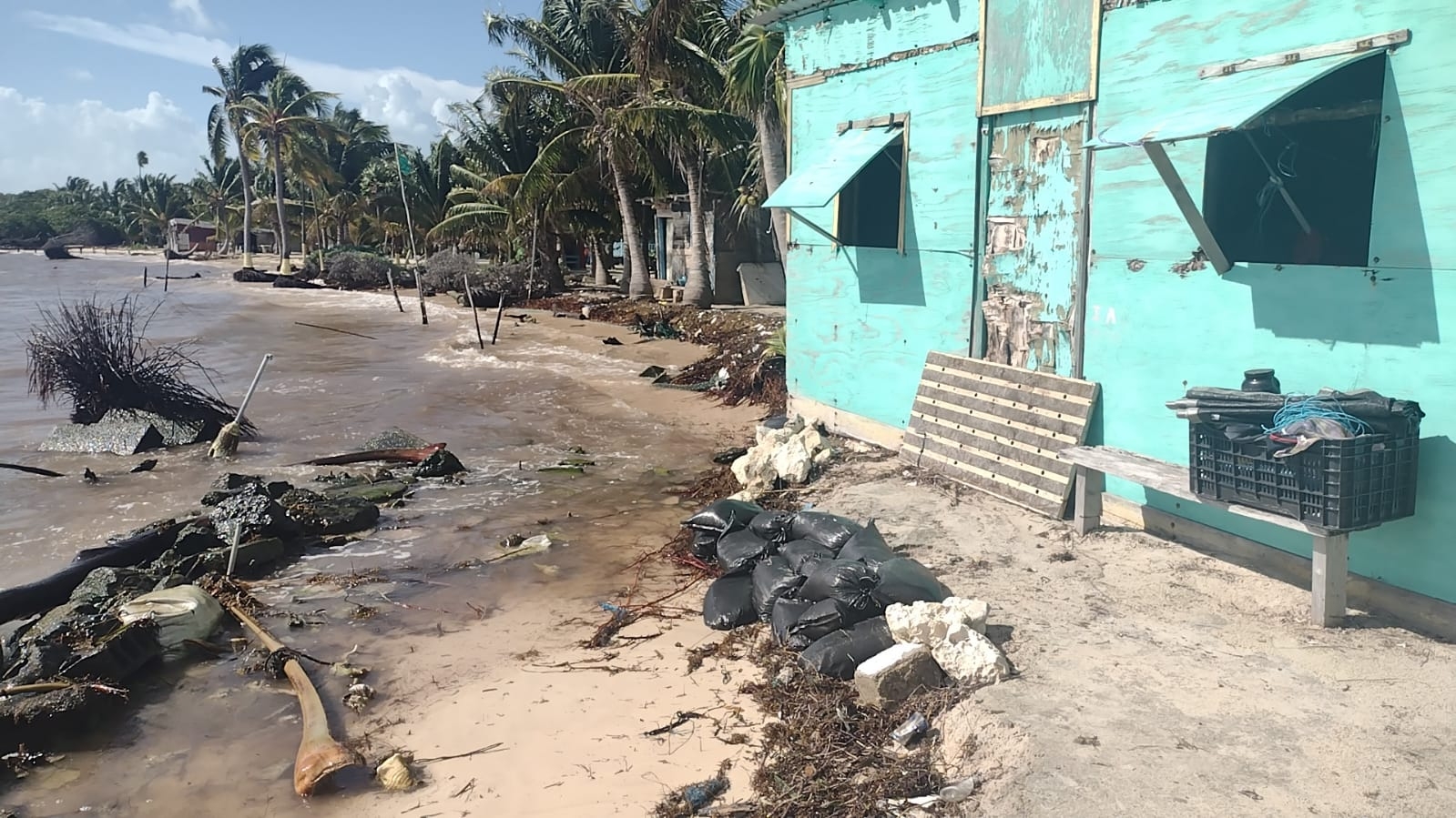 Así luce la Isla María Elena en Felipe Carrillo Puerto por la erosión de la playa: EN VIVO