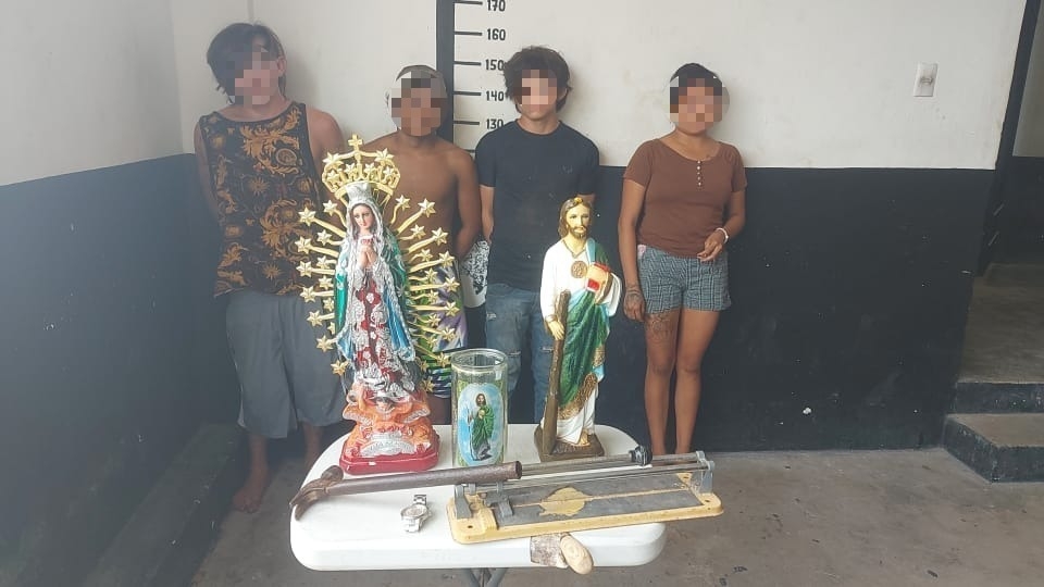 Arrestan a cuatro jóvenes por robar imágenes religiosas en Tizimín