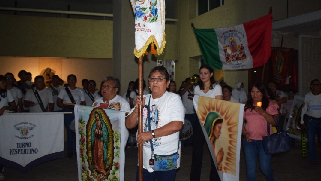 Gremio de señoras reúne a más de 500 fieles de la Virgen de Guadalupe en Progreso