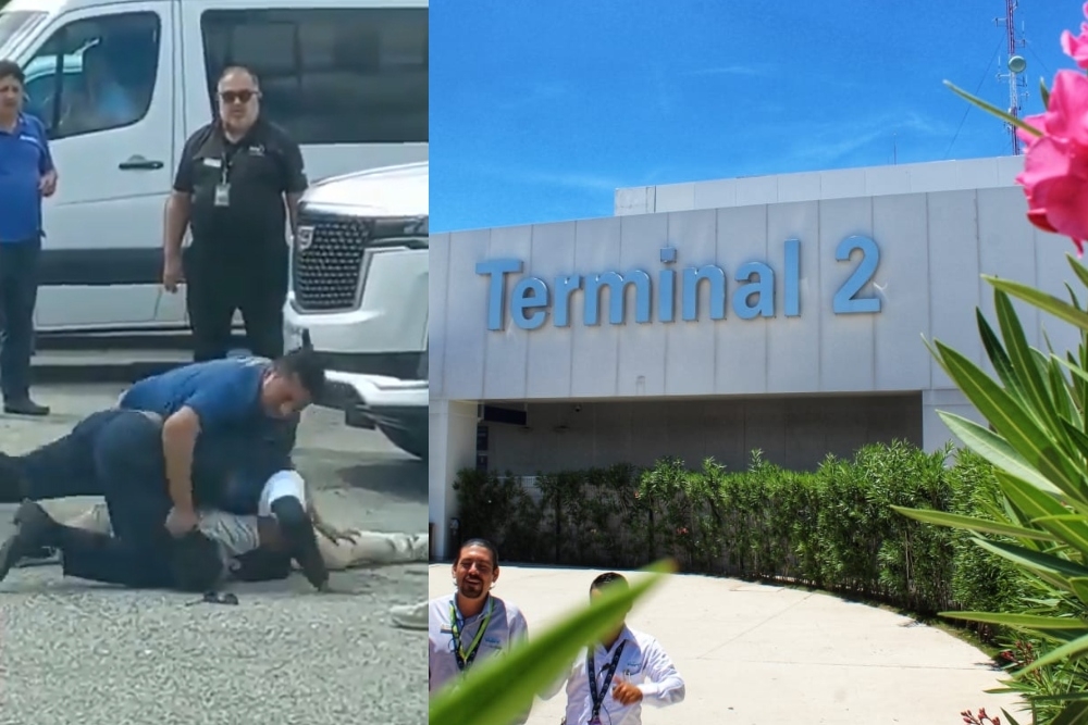 Choferes se agarran a golpes en el aeropuerto de Cancún: VIDEO