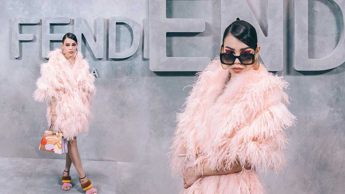 La actriz es la primera embajadora mexicana de la marca Fendi y está siendo la protagonista en Italia, en donde también coincidió con Chiara Ferragni.