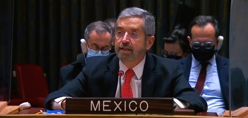 Juan Ramón de la Fuente, representa a México en la ONU, en medio de un conflicto bélico entre Rusia y Ucrania. Foto: SRE