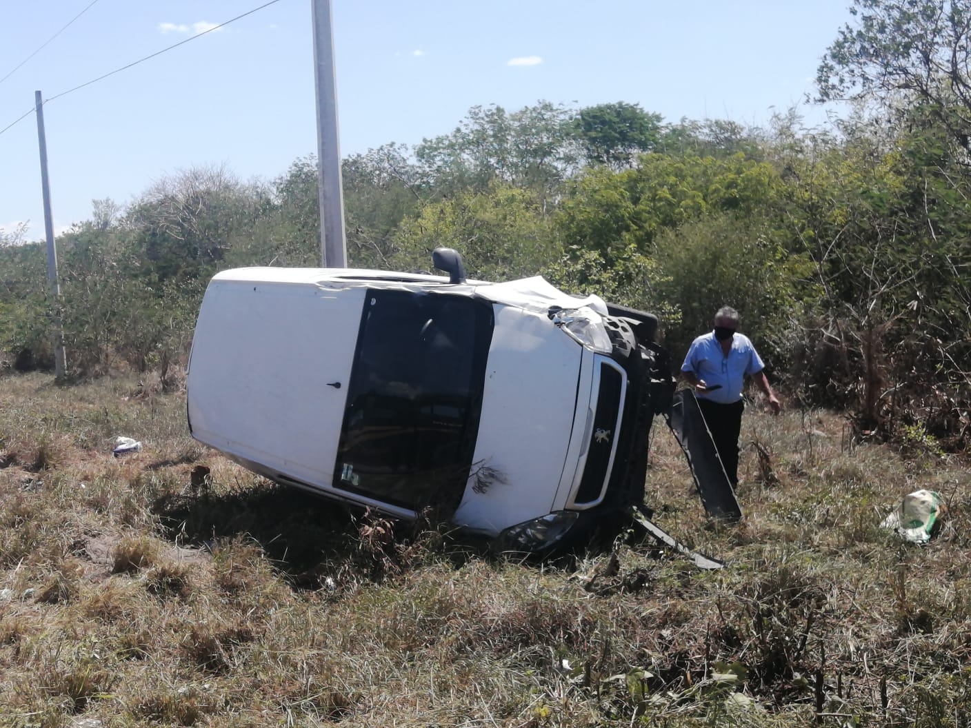 La camioneta terminó en pérdida total