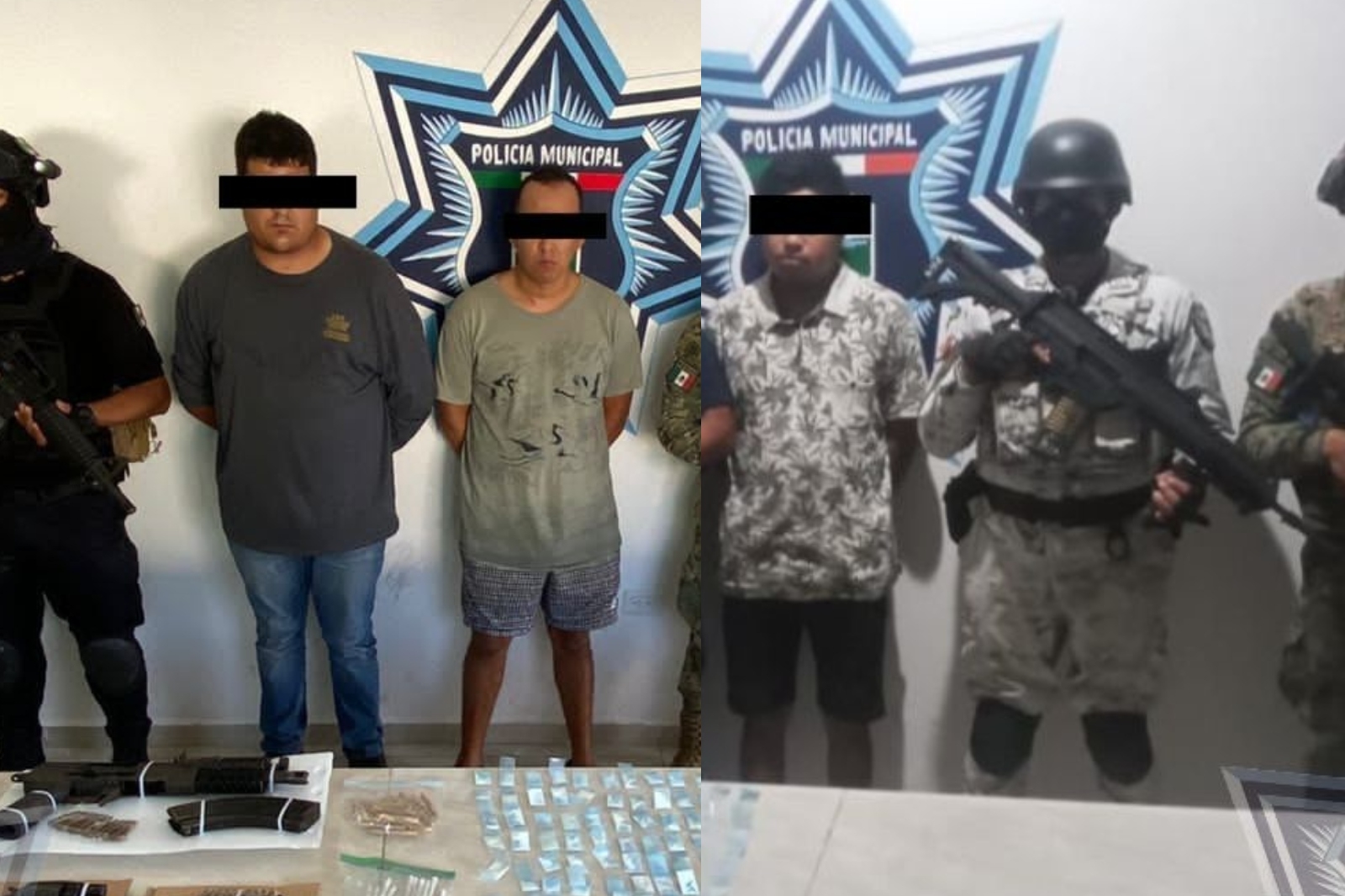 Detienen a tres presuntos sicarios con droga y armas en Tulum