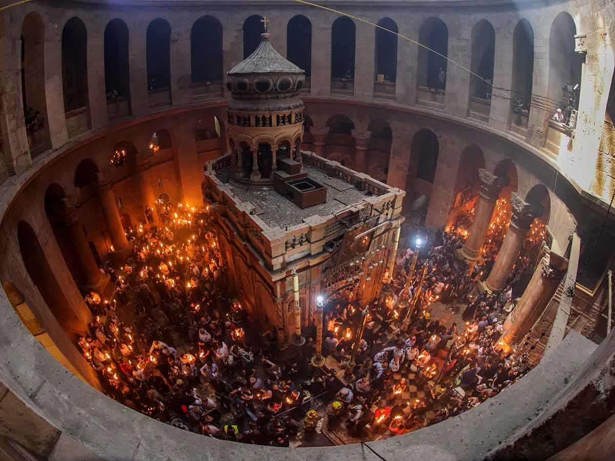 La tumba de Jesús es un recinto visitado durante esta temporada. Foto: AFP