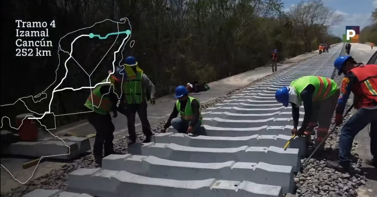 Tren Maya: Inicia colocación de durmientes en el Pueblo Mágico de Izamal; van mil 200