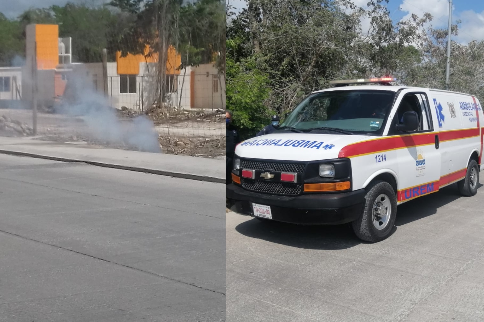 EL hombre fue llevado al Hospital General de Chetumal para su atención luego de electrocutarse mientras trabajaba en la colonia Centernario