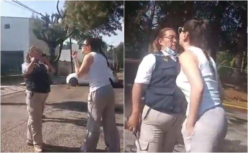 Mujer de Metepec agrede y escupe a guardia de seguridad; la apodan 'Lady Escupitajo'