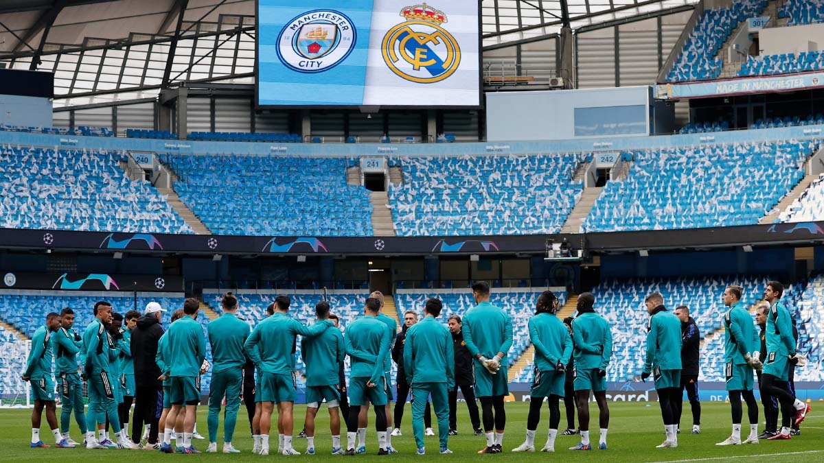 El Real Madrid entrenó en días pasados en el estadio del Manchester City para adaptarse al terreno de juego