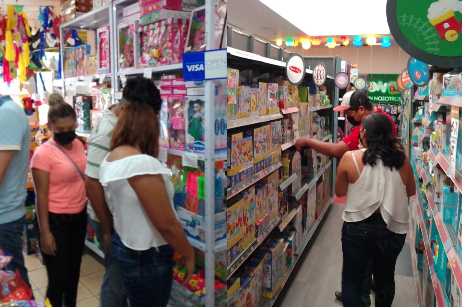 Algunos padres de familia en Cancún acudieron a comprar juguetes para tener un regalo para sus niñas y niños, pues mañan se celebra su día