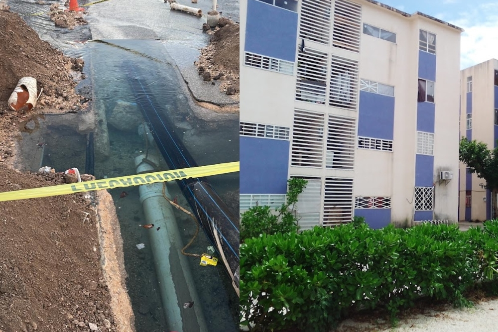 Fuga deja sin agua a vecinos en Puerto Aventuras; acusan a Aguakan del daño: VIDEO